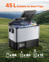 VEVOR Portable Car Refrigerator Freezer Compressor 45L Dual Zone for Car Home - Front View