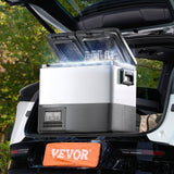 VEVOR Portable Car Refrigerator Freezer Compressor 45L Dual Zone for Car Home - Low Angle