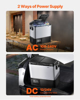 VEVOR Portable Car Refrigerator Freezer Compressor 55L Dual Zone for Car Home - Rear View