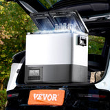 VEVOR Portable Car Refrigerator Freezer Compressor 55L Dual Zone for Car Home - Low Angle