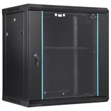 VEVOR Wall Mount Network Server Cabinet, 393.7 mm Deep, Server Rack Cabinet Enclosure, 90.72 kg Max. Ground-mounted Load Capacity, with Locking Glass
