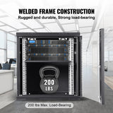 VEVOR 9U Wall Mount Network Server Cabinet, 39.37 cm Deep, Server Rack Cabinet Enclosure, 90.7 kg Max. Ground-mounted Load Capacity, with Locking Glass Door Side Panels, for IT Equipment, A/V Devices - Top-Down View