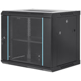 VEVOR 9U Wall Mount Network Server Cabinet, 39.37 cm Deep, Server Rack Cabinet Enclosure, 90.7 kg Max. Ground-mounted Load Capacity, with Locking Glass Door Side Panels, for IT Equipment, A/V Devices - Extra Image