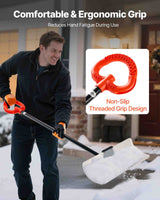 VEVOR Snow Pusher Shovel, 61 cm Wide Outdoor Snowplow Shovel with Ergonomic Grip, HDPE Plastic Blade, Winter Shovels with Segmented Handle, Portable Snow Removal Tool for Driveway Garden Camping - Top-Down View