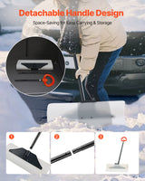 VEVOR Snow Pusher Shovel, 61 cm Wide Outdoor Snowplow Shovel with Ergonomic Grip, HDPE Plastic Blade, Winter Shovels with Segmented Handle, Portable Snow Removal Tool for Driveway Garden Camping - 45-Degree Angle