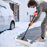 VEVOR Snow Pusher Shovel, 61 cm Wide Outdoor Snowplow Shovel with Ergonomic Grip, HDPE Plastic Blade, Winter Shovels with Segmented Handle, Portable Snow Removal Tool for Driveway Garden Camping - Low Angle