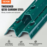 VEVOR 5 Feet Fence Post 10 Pack T-Post Heavy Duty Metal Fence Posts Green - Front View