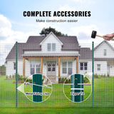 VEVOR 5 Feet Fence Post 10 Pack T-Post Heavy Duty Metal Fence Posts Green - 45-Degree Angle