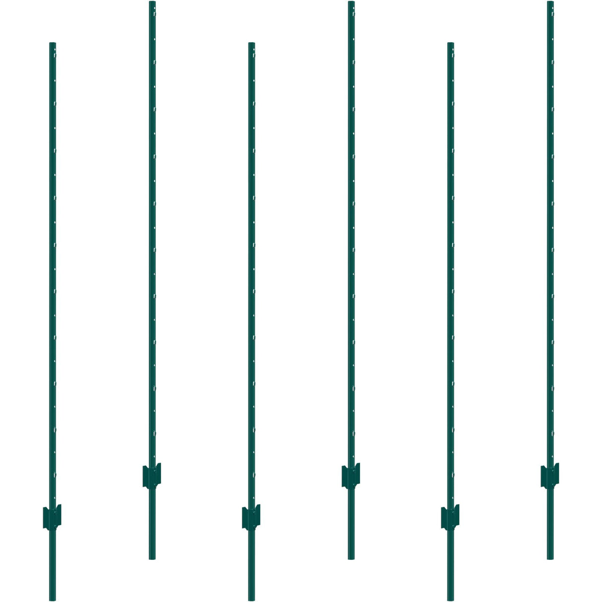 VEVOR 6 Feet Fence Post 6 Pack T-Post Heavy Duty Metal Fence Posts Green