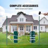 VEVOR 6 Feet Fence Post 6 Pack T-Post Heavy Duty Metal Fence Posts Green - 45-Degree Angle