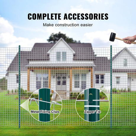 6 Feet Fence Post, 10 Pack U-Channel Heavy Duty Metal Fence Posts, Sturdy Steel Fence Stakes for Garden Yard,, image 5