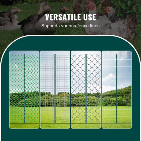 6 Feet Fence Post, 10 Pack U-Channel Heavy Duty Metal Fence Posts, Sturdy Steel Fence Stakes for Garden Yard,, image 6