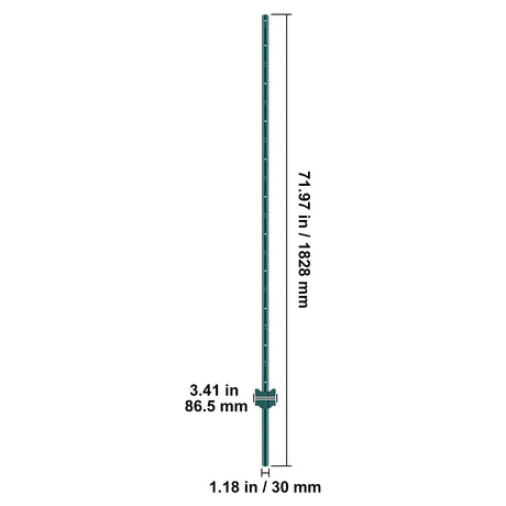 6 Feet Fence Post, 10 Pack U-Channel Heavy Duty Metal Fence Posts, Sturdy Steel Fence Stakes for Garden Yard,, image 8