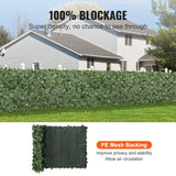VEVOR Ivy Privacy Fence, 990 x 2490 mm  Artificial Green Wall Screen, Greenery Ivy Fence with Mesh Cloth Backing and Strengthened Joint, Faux Hedges Vine Leaf Decoration for Outdoor Garden, Yard - Side View
