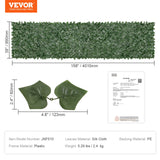 Ivy Privacy Fence, 39 x 158in Artificial Green Wall Screen, Greenery Ivy Fence with Mesh Cloth Backing and Strengthened Joint, Faux Hedges Vine Leaf Decoration for Outdoor Garden, Yard, Balcony - Close-Up Angle