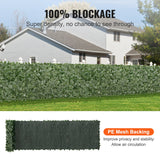 VEVOR Ivy Privacy Fence, 39 x 198in Artificial Green Wall Screen, Greenery Ivy Fence with Mesh Cloth Backing and Strengthened Joint, Faux Hedges Vine Leaf Decoration for Outdoor Garden, Yard, Balcony - Side View