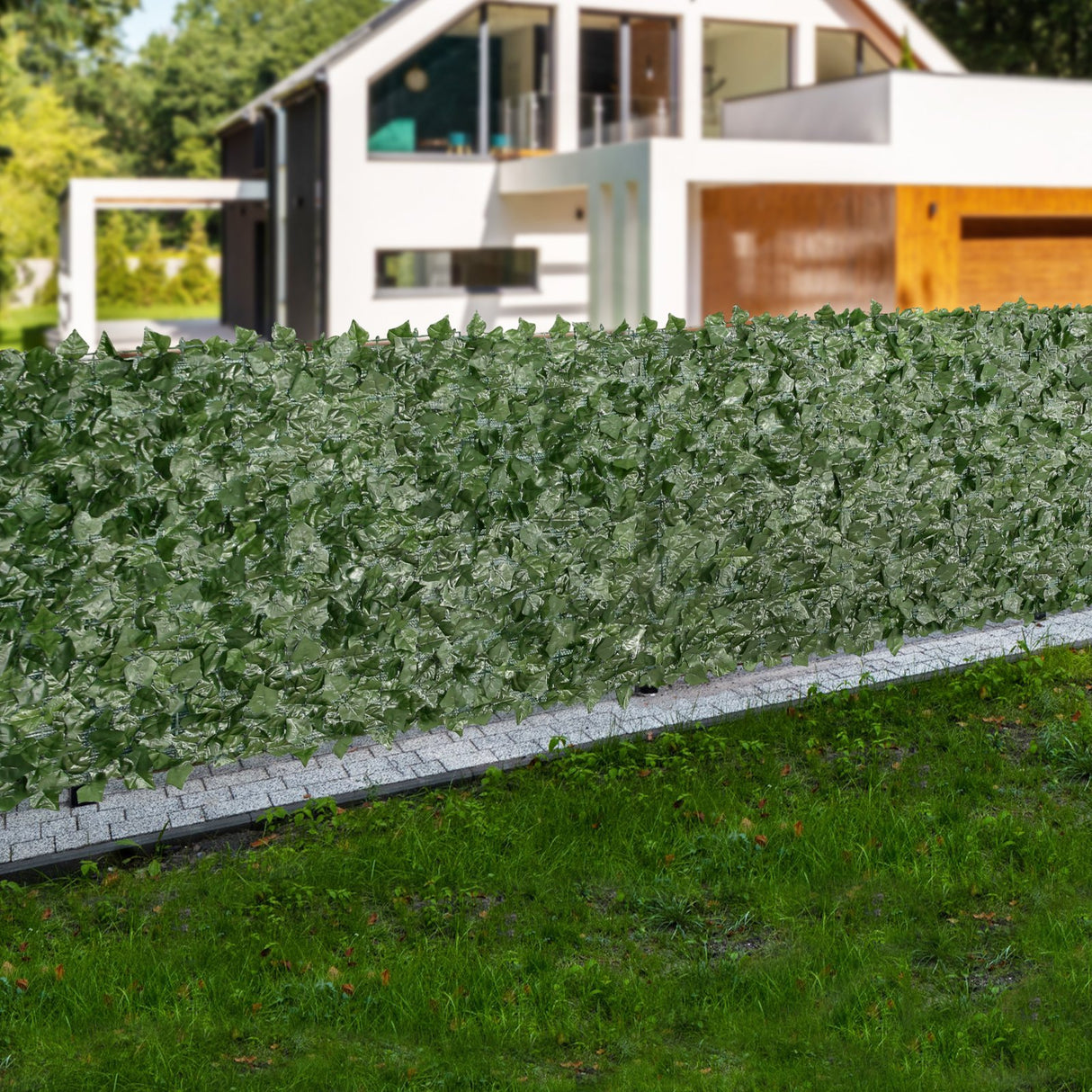 VEVOR Ivy Privacy Fence, 39 x 198in Artificial Green Wall Screen, Greenery Ivy Fence with Mesh Cloth Backing and Strengthened Joint, Faux Hedges Vine