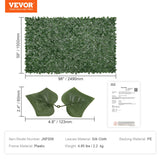 VEVOR Ivy Privacy Fence, 59 x 98 in Artificial Green Wall Screen, Greenery Ivy Fence with Mesh Cloth Backing and Strengthened Joint, Faux Hedges Vine