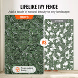 VEVOR Ivy Privacy Fence, 1500 x 2490 mm Artificial Green Wall Screen, Greenery Ivy Fence with Strengthened Joint, Faux Hedges Vine Leaf Decoration for