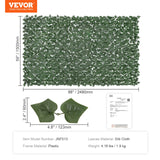 VEVOR Ivy Privacy Fence, 1500 x 2490 mm Artificial Green Wall Screen, Greenery Ivy Fence with Strengthened Joint, Faux Hedges Vine Leaf Decoration for Outdoor Garden, Yard, Patio Decor - Close-Up Angle