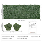 VEVOR Ivy Privacy Fence, 59 x 158in Artificial Green Wall Screen, Greenery Ivy Fence w/ Mesh Cloth Backing and Strengthened Joint, Faux Hedges Vine Leaf Decoration for Outdoor Garden, Yard, Balcony - Close-Up Angle