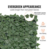 VEVOR Ivy Privacy Fence, 1830 x 2440 mm Artificial Green Wall Screen, Greenery Ivy Fence with Mesh Cloth Backing and Strengthened Joint, Faux Hedges Vine Leaf Decoration for Outdoor Garden, Yard - Front View