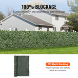 VEVOR Ivy Privacy Fence, 1830 x 2440 mm Artificial Green Wall Screen, Greenery Ivy Fence with Mesh Cloth Backing and Strengthened Joint, Faux Hedges Vine Leaf Decoration for Outdoor Garden, Yard - Side View