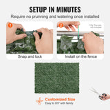 VEVOR Ivy Privacy Fence, 1830 x 2440 mm Artificial Green Wall Screen, Greenery Ivy Fence with Mesh Cloth Backing and Strengthened Joint, Faux Hedges Vine Leaf Decoration for Outdoor Garden, Yard - 45-Degree Angle