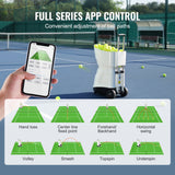 VEVOR Tennis Ball Machine Automatic Portable Ball Launcher Training Practice - Side View
