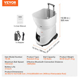 VEVOR Tennis Ball Machine Automatic Portable Ball Launcher Training Practice - Close-Up Angle