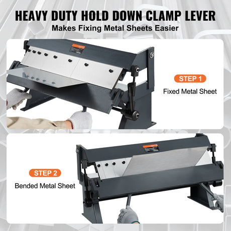 Box and Pan Brake, 610 ± 10 mm, 0-130 Degrees Sheet Metal Bending Brake, Portable Metal Bender with 20 Gauge, image 4