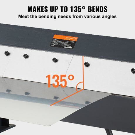 Box and Pan Brake, 610 ± 10 mm, 0-130 Degrees Sheet Metal Bending Brake, Portable Metal Bender with 20 Gauge, image 5