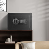 VEVOR Safe, 0.5 Cubic Feet Home Safe, Steel Security Safe with Digital Keypad and 2 Keys, Wall-Mounted Cabinet Safe Protect Cash, Gold, Jewelry, Documents for Home, Hotel, 350 x 250 x 250 mm - Low Angle