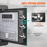 VEVOR Safe 1.2 Cubic Feet Home Safe Steel for Cash Gold 15.8x11.8x13.8 inch - Side View