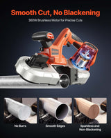 VEVOR Portable Cordless Band Saw 2.56 in Deep Cut Variable Speed (Bare Tool) - Side View