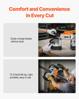 VEVOR Portable Cordless Band Saw 5-Inch Deep Cut Variable Speed (Bare Tool) - Rear View