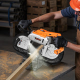 VEVOR Portable Cordless Band Saw 5-Inch Deep Cut Variable Speed (Bare Tool) - Low Angle