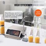 Liquid Filling Machine, 10-4000ml Filling Capacity, Automatic Bottle Filler Machine Bottling Machine Digital Control for Milk, Water, Wine, Beverage, Soy Sauce, Vinegar, Alcohol (Double Nozzle)