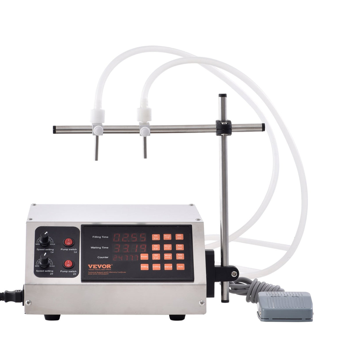 VEVOR Liquid Filling Machine, 10-4000ml Filling Capacity, Automatic Bottle Filler Machine Bottling Machine Digital Control for Milk, Water, Wine, Beverage, Soy Sauce, Vinegar, Alcohol (Double Nozzle)