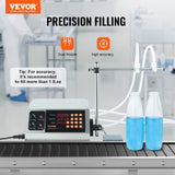 VEVOR Liquid Filling Machine, 10-4000ml Filling Capacity, Automatic Bottle Filler Machine Bottling Machine Digital Control for Milk, Water, Wine, Beverage, Soy Sauce, Vinegar, Alcohol (Double Nozzle) - Front View