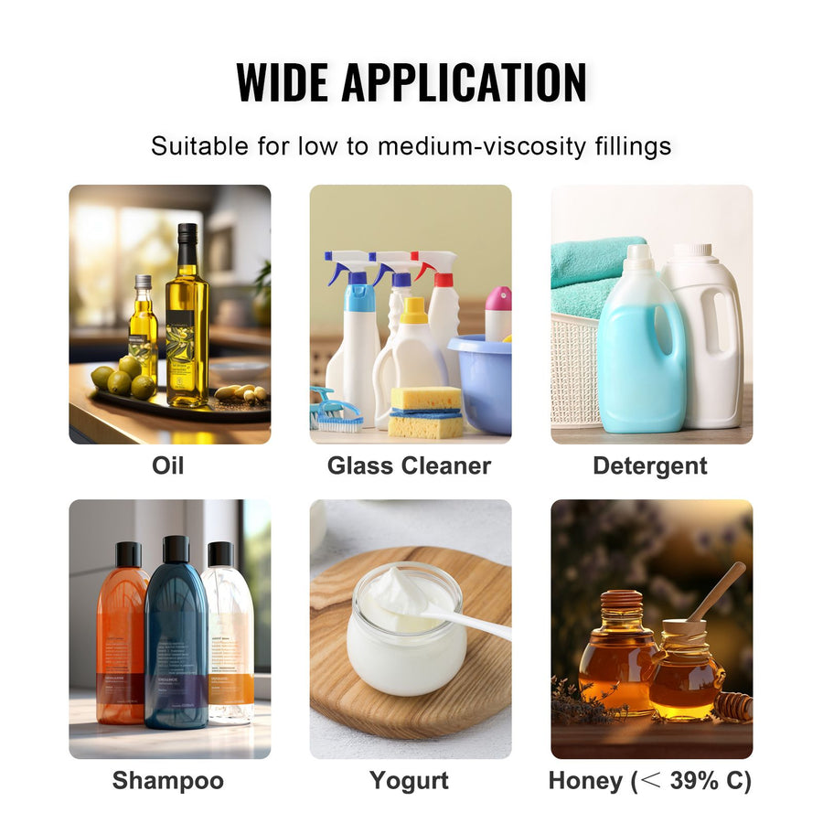 Liquid Filling Machine, 30-15000 g Weighing Capacity, Automatic Bottle Filler Machine Bottling Machine Digital Control for Milk, Water, Oil, Wine, Beverage, Detergent, Shampoo (Single Nozzle)