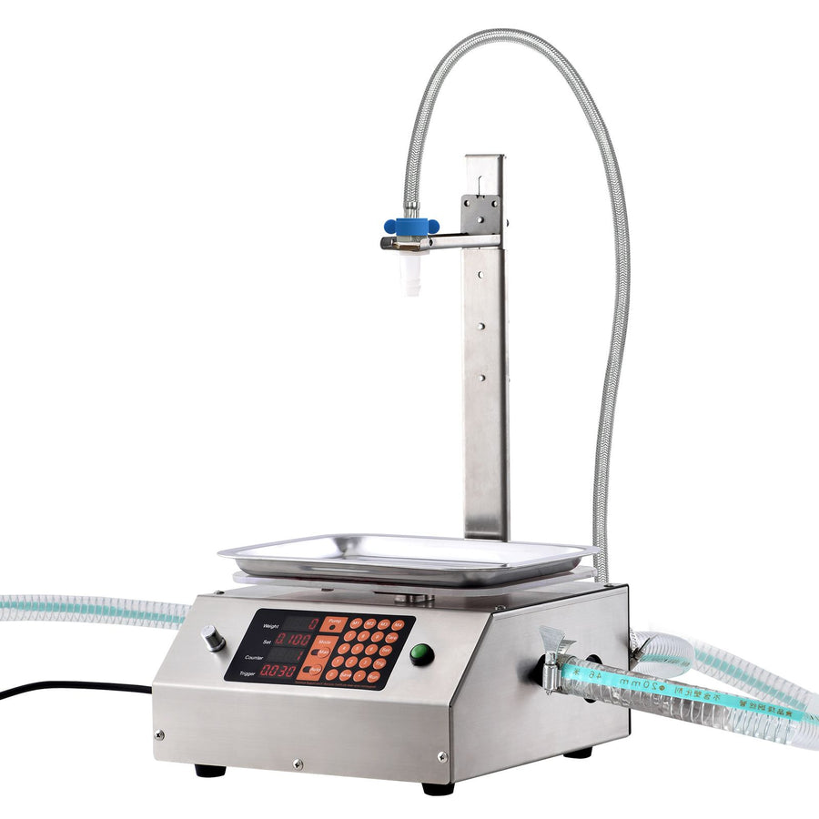 Liquid Filling Machine, 30-15000 g Weighing Capacity, Automatic Bottle Filler Machine Bottling Machine Digital Control for Milk, Water, Oil, Wine, Beverage, Detergent, Shampoo (Single Nozzle)
