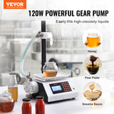 VEVOR Liquid Filling Machine, 50-5000 g Weighing Capacity, Automatic Bottle Filler Machine Bottling Machine Gear Pump Digital Control for Honey, Oil, Wine, Detergent, Viscous Liquids (Single Nozzle) - Front View