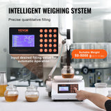 VEVOR Liquid Filling Machine, 50-5000 g Weighing Capacity, Automatic Bottle Filler Machine Bottling Machine Gear Pump Digital Control for Honey, Oil, Wine, Detergent, Viscous Liquids (Single Nozzle) - Top-Down View