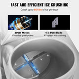 VEVOR Commercial Ice Shaver Crusher, 661lbs Per Hour Electric Snow Cone Maker, 350W Shaved Ice Machine with Dual Blades for Parties Events Snack Bar,