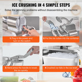 VEVOR Commercial Ice Shaver Crusher, 661lbs Per Hour Electric Snow Cone Maker, 350W Shaved Ice Machine with Dual Blades for Parties Events Snack Bar, Home and Commercial Use - 45-Degree Angle