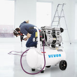 VEVOR Air Compressor 6.6 Gallon, Portable Air Compressor 1 HP, Oil Free Air Compressor Steel Tank 750W,  Pancake Air Compressor 115 PSI, Ultra Quiet Compressor for Home Repair, Tire Inflation - Low Angle