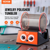 VEVOR Jewelry Polisher Tumbler, 11lbs/5kg Capacity Mini Rotary Tumbler Machine with 0-60 Minutes Timer, 5 Speeds Jewelry Rotary Finisher for Surface Polishing Grinding Buffing Gemstones Jewels Coins - Front View