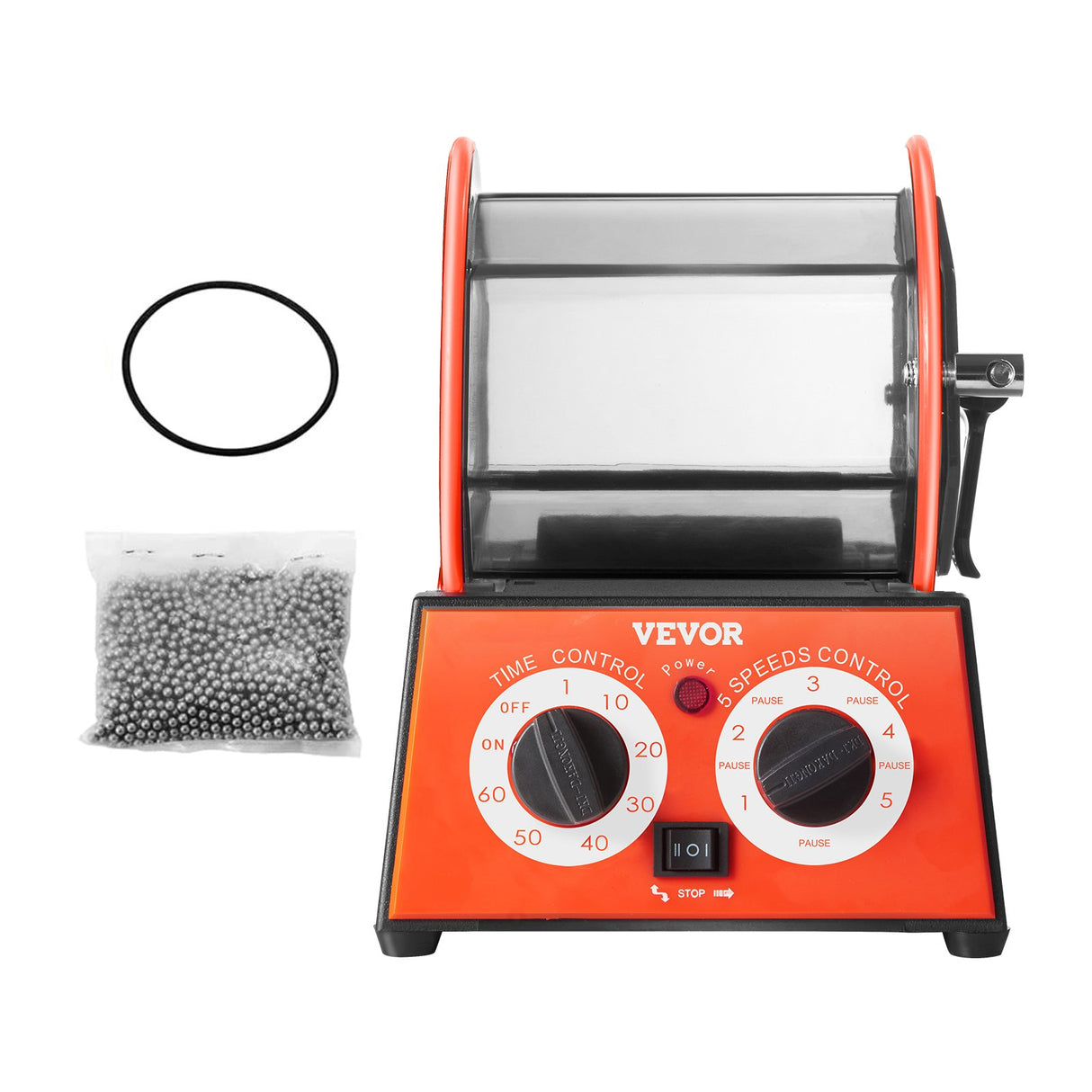 VEVOR Jewelry Polisher Tumbler, 11lbs/5kg Capacity Mini Rotary Tumbler Machine with 0-60 Minutes Tim
