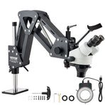 Multi-Directional Microscope with Spring Bracket, 7X-45X Magnification Jewelry Microscope, Micro Jewelry Inlaid Stand with Integrated USB Ring LED Light, Jewelers Microscope for Jewelry Inlay